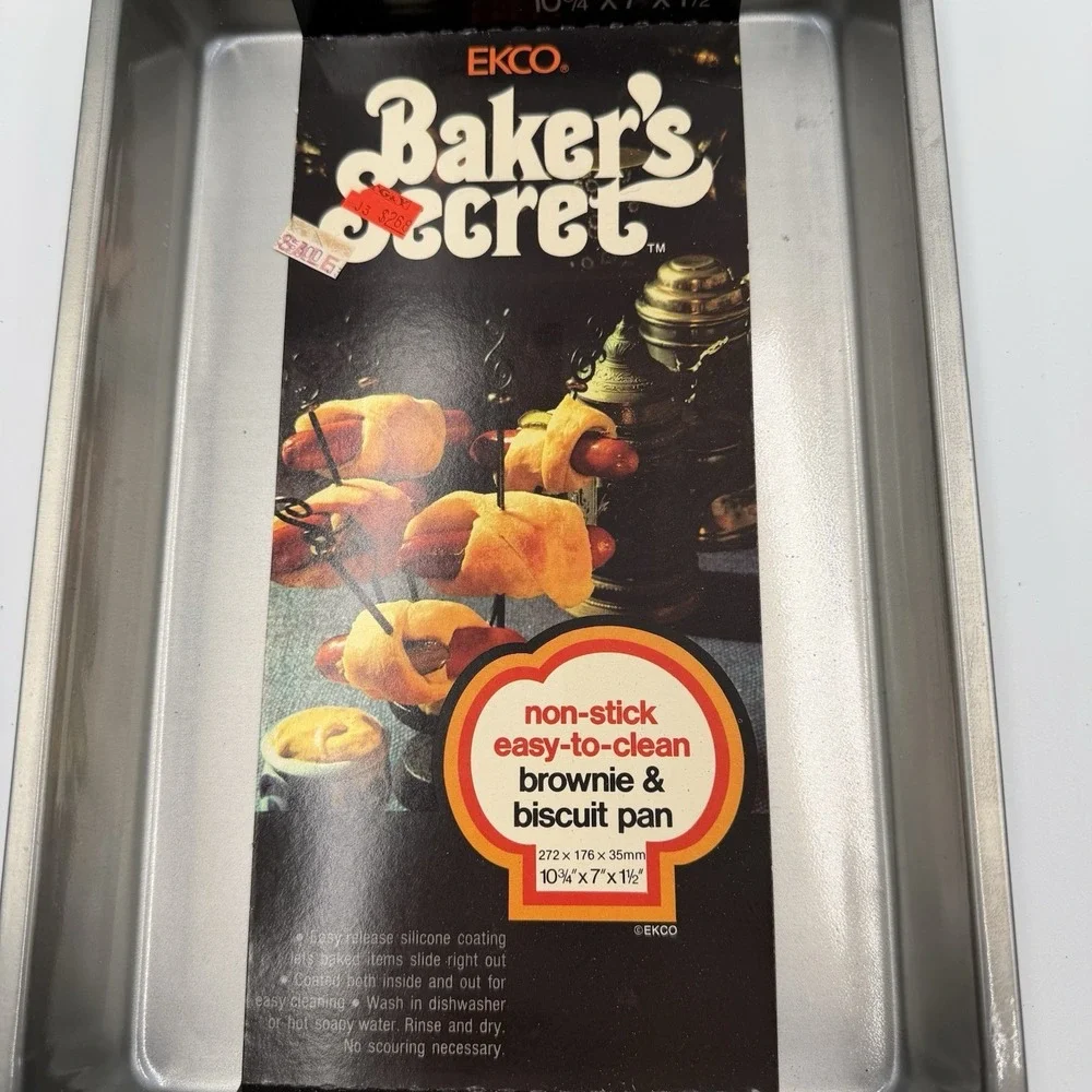 Vintage EKCO Baker's Secret Brownie Biscuit Pan 10x7‎ NOS Nonstick